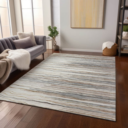 LOOMLAN Rugs Ayra Ivory Washable Indoor-Outdoor Rug