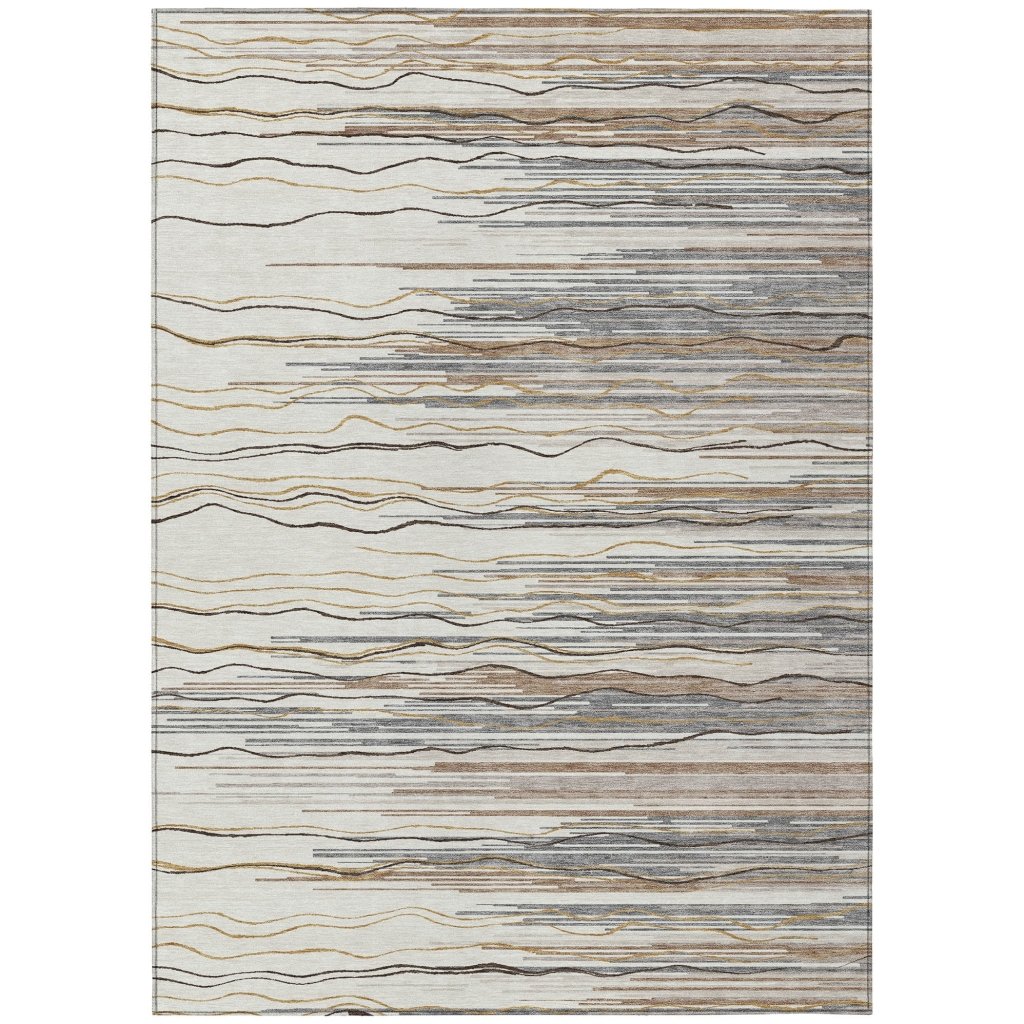 LOOMLAN Rugs Ayra Ivory Washable Indoor-Outdoor Rug