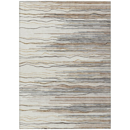 LOOMLAN Rugs Ayra Ivory Washable Indoor-Outdoor Rug