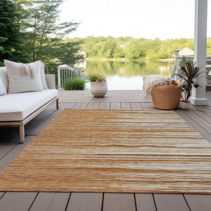 LOOMLAN Rugs Ayra Orange Washable Indoor-Outdoor Rug