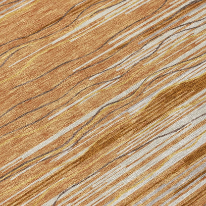 LOOMLAN Rugs Ayra Orange Washable Indoor-Outdoor Rug