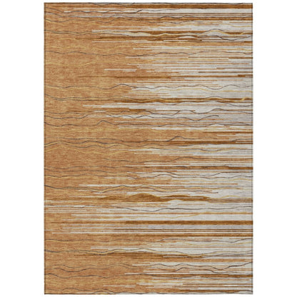 LOOMLAN Rugs Ayra Orange Washable Indoor-Outdoor Rug