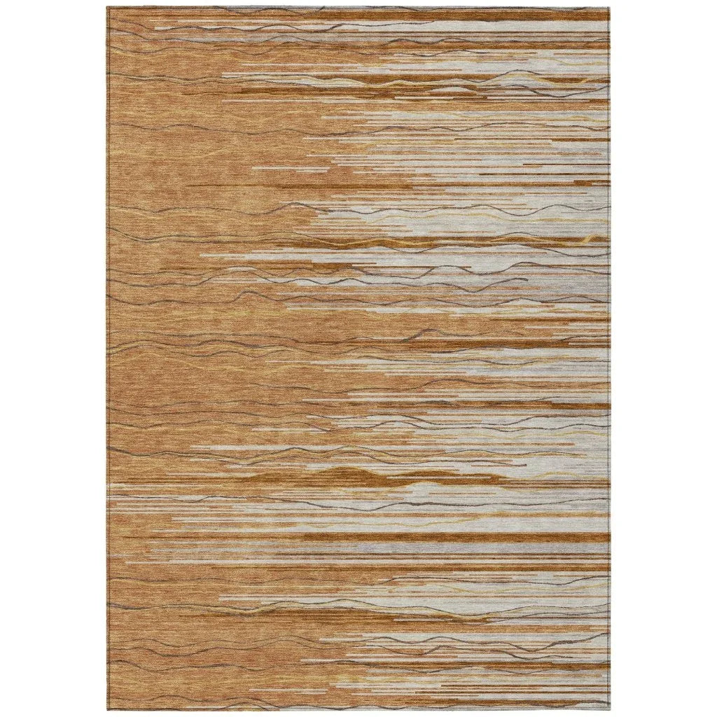 LOOMLAN Rugs Ayra Orange Washable Indoor-Outdoor Rug