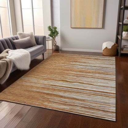 LOOMLAN Rugs Ayra Orange Washable Indoor-Outdoor Rug