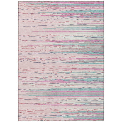 LOOMLAN Rugs Ayra Pink Washable Indoor-Outdoor Rug