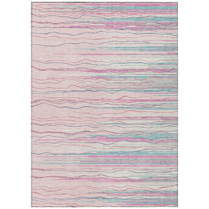 LOOMLAN Rugs Ayra Pink Washable Indoor-Outdoor Rug