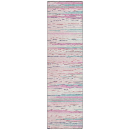 LOOMLAN Rugs Ayra Pink Washable Indoor-Outdoor Rug