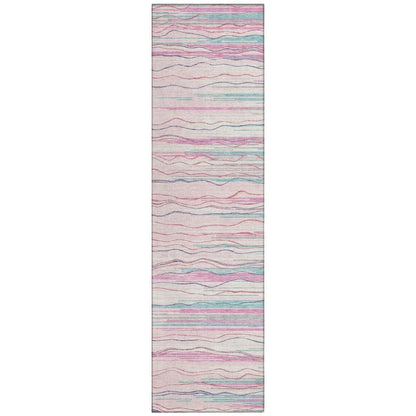 LOOMLAN Rugs Ayra Pink Washable Indoor-Outdoor Rug