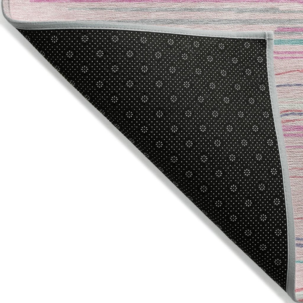 LOOMLAN Rugs Ayra Pink Washable Indoor-Outdoor Rug