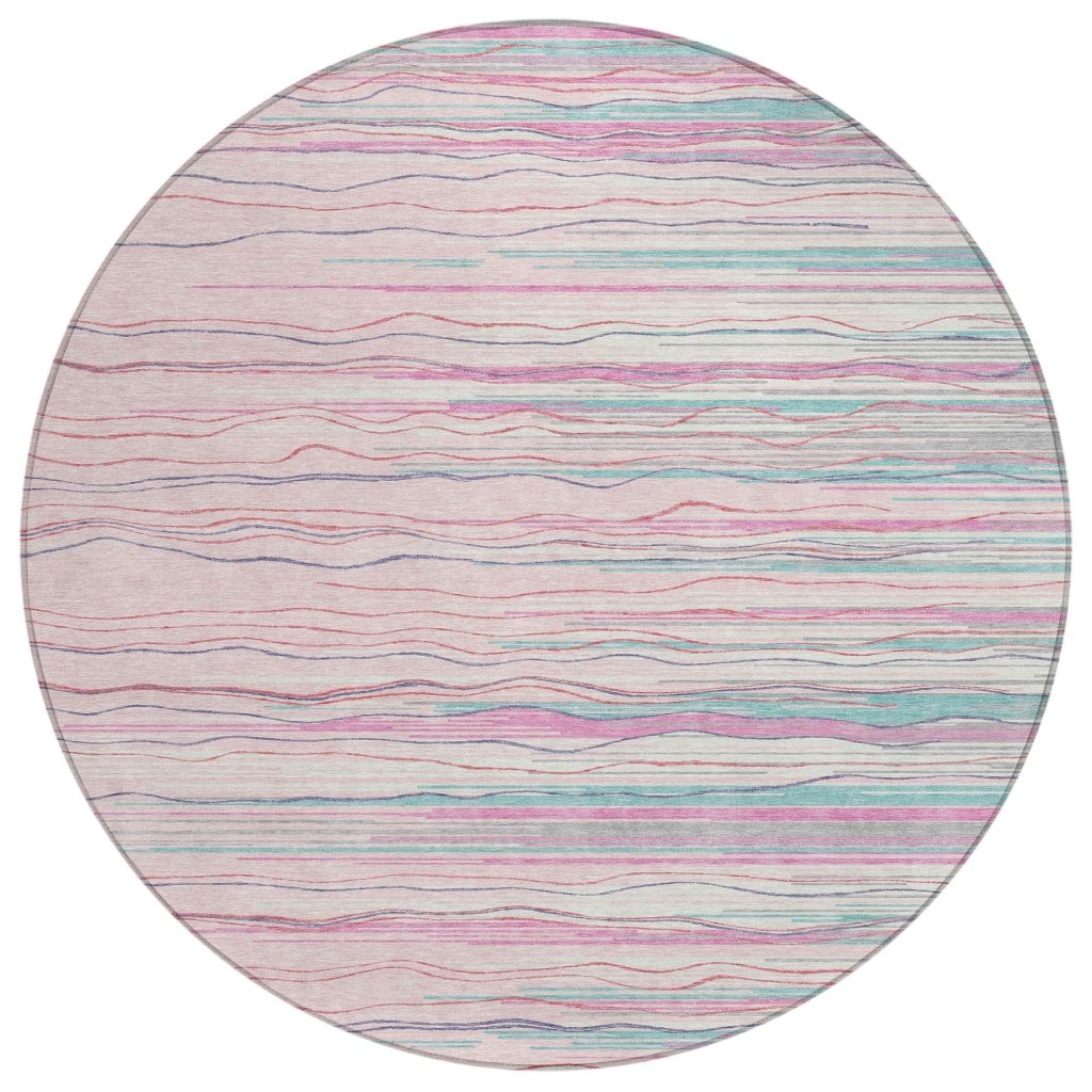 LOOMLAN Rugs Ayra Pink Washable Indoor-Outdoor Rug