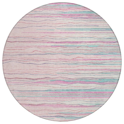 LOOMLAN Rugs Ayra Pink Washable Indoor-Outdoor Rug