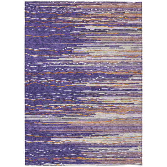 LOOMLAN Rugs Ayra Purple Washable Indoor-Outdoor Rug