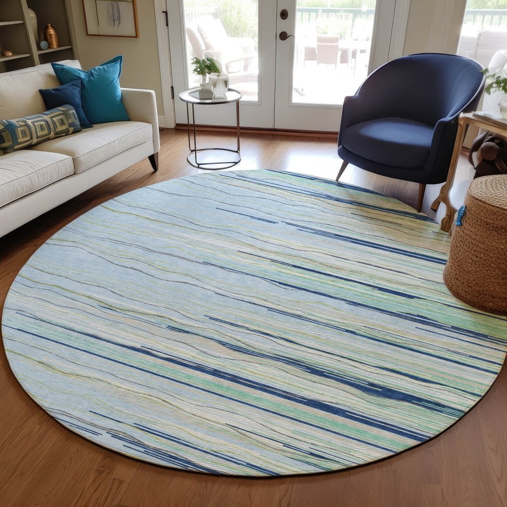 LOOMLAN Rugs Ayra Sky Washable Indoor-Outdoor Rug