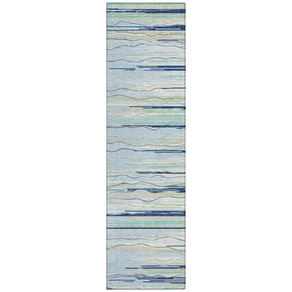 LOOMLAN Rugs Ayra Sky Washable Indoor-Outdoor Rug
