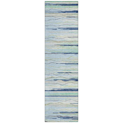 LOOMLAN Rugs Ayra Sky Washable Indoor-Outdoor Rug