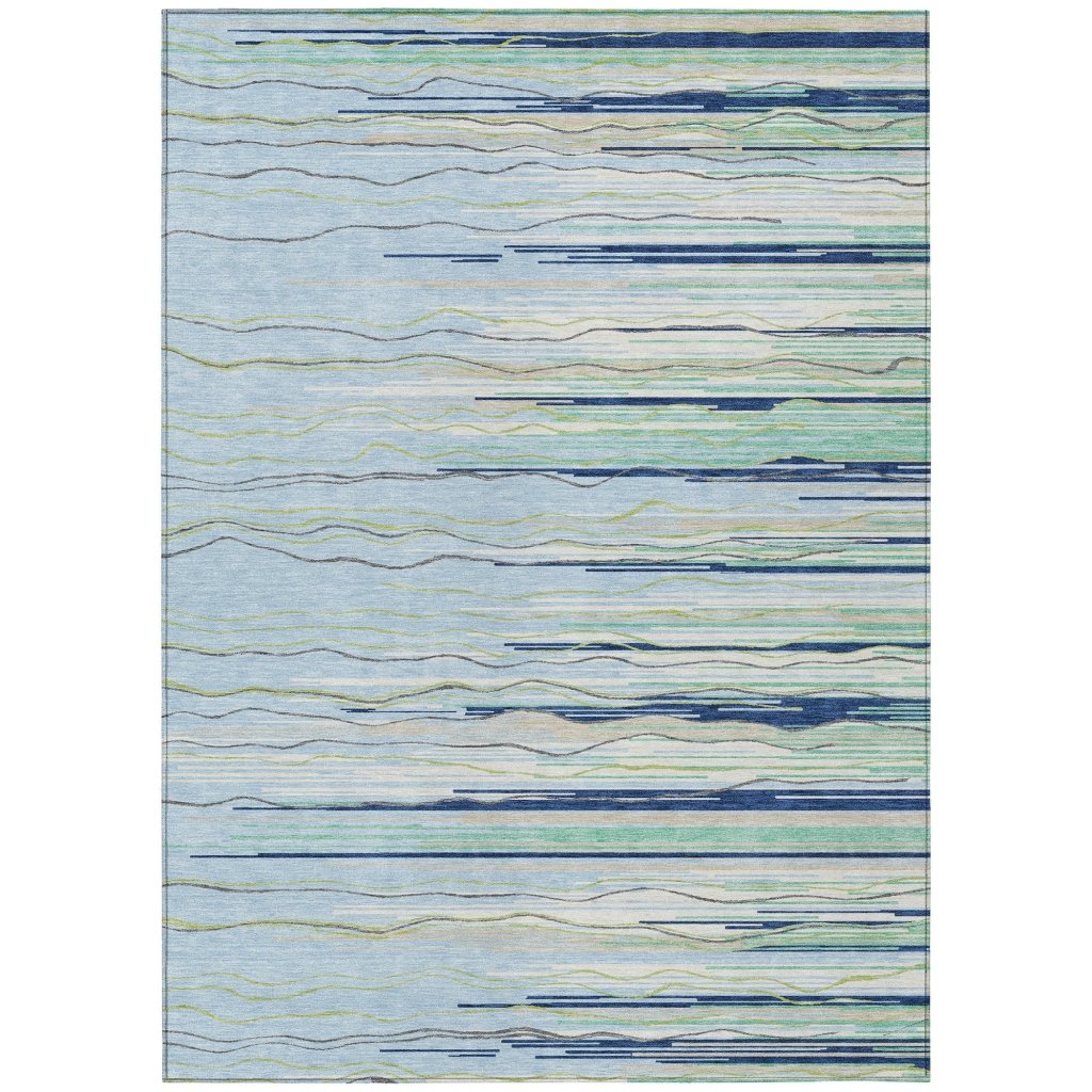 LOOMLAN Rugs Ayra Sky Washable Indoor-Outdoor Rug