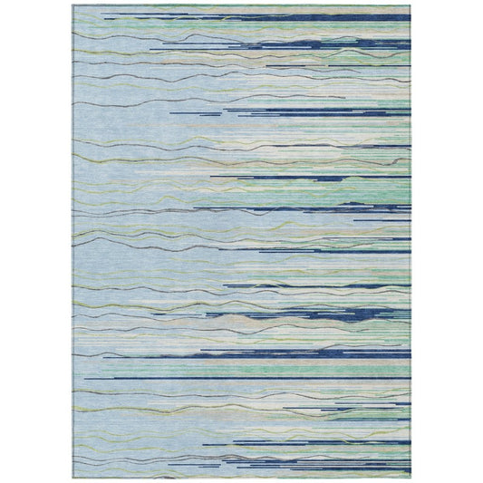 LOOMLAN Rugs Ayra Sky Washable Indoor-Outdoor Rug