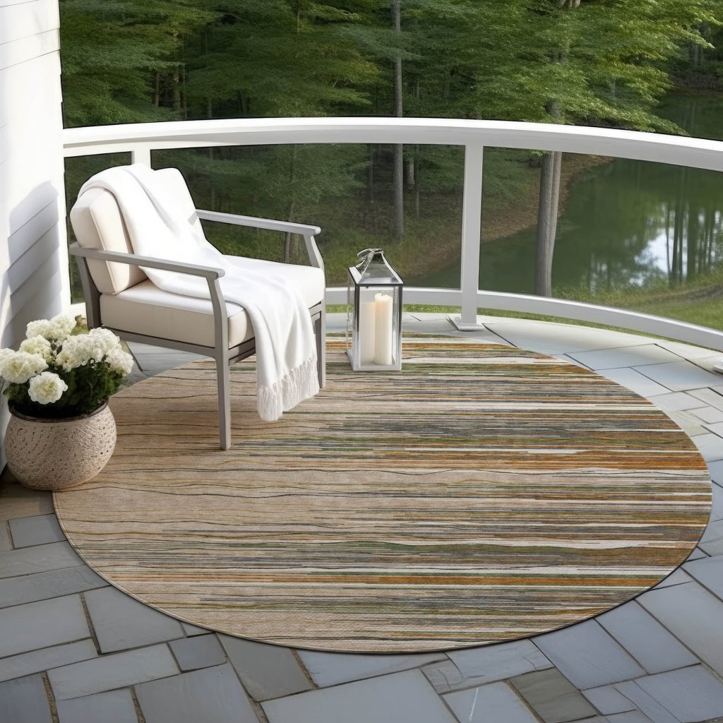 LOOMLAN Rugs Ayra Taupe Washable Indoor-Outdoor Rug