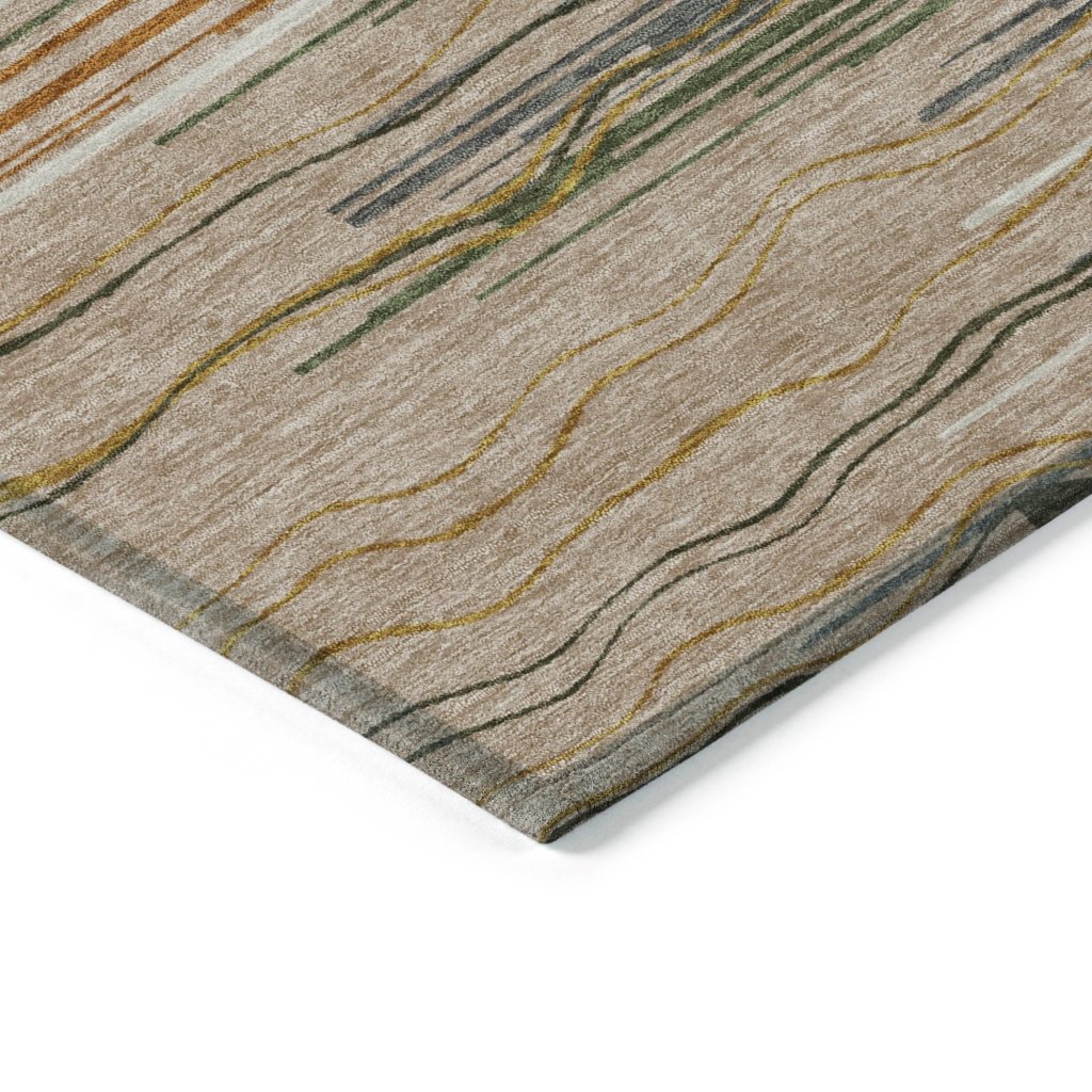 LOOMLAN Rugs Ayra Taupe Washable Indoor-Outdoor Rug