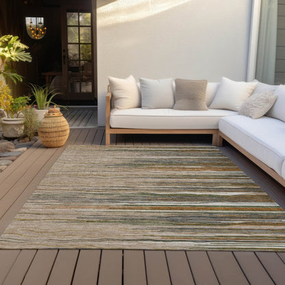 LOOMLAN Rugs Ayra Taupe Washable Indoor-Outdoor Rug
