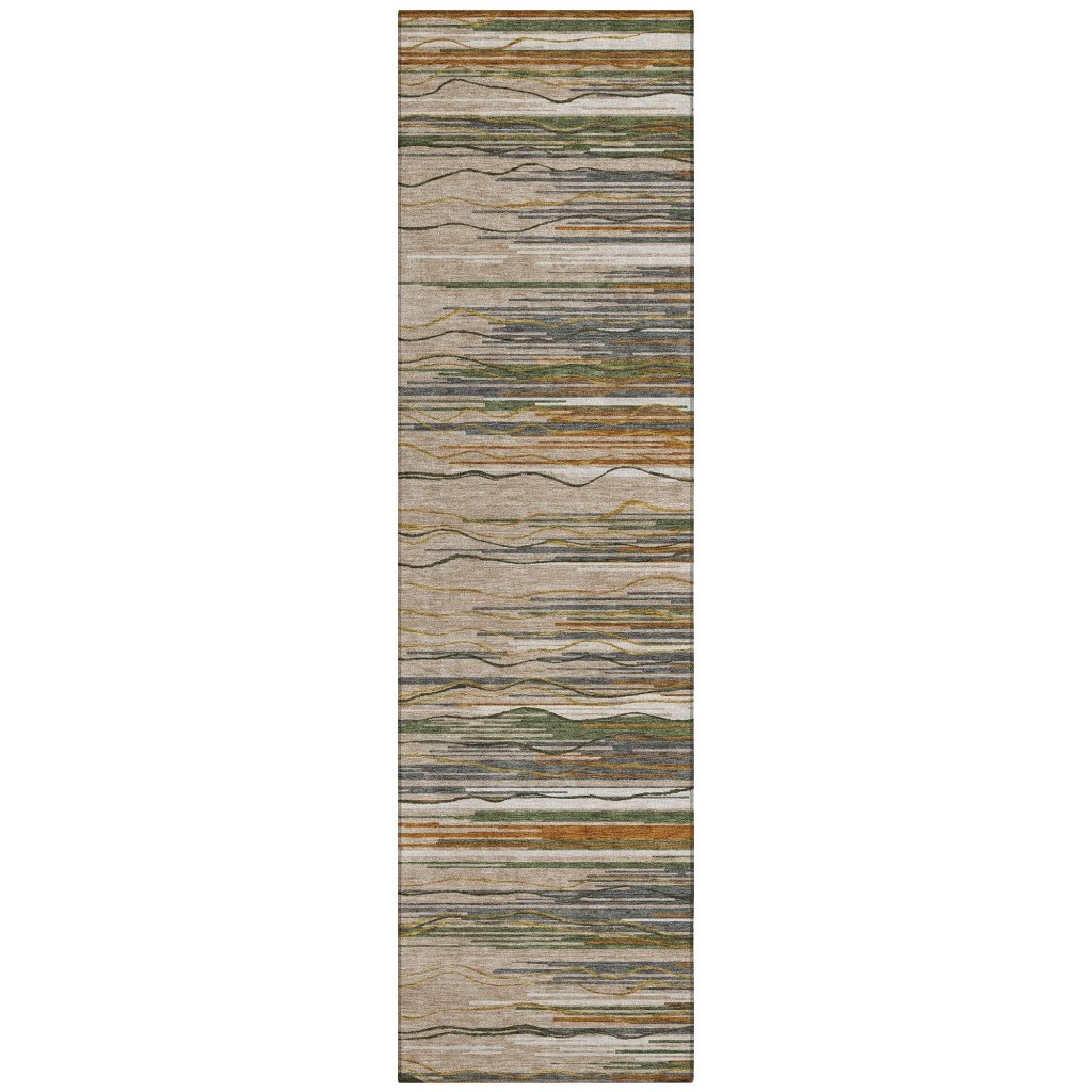 LOOMLAN Rugs Ayra Taupe Washable Indoor-Outdoor Rug