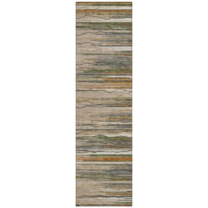 LOOMLAN Rugs Ayra Taupe Washable Indoor-Outdoor Rug