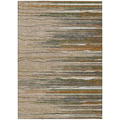 LOOMLAN Rugs Ayra Taupe Washable Indoor-Outdoor Rug