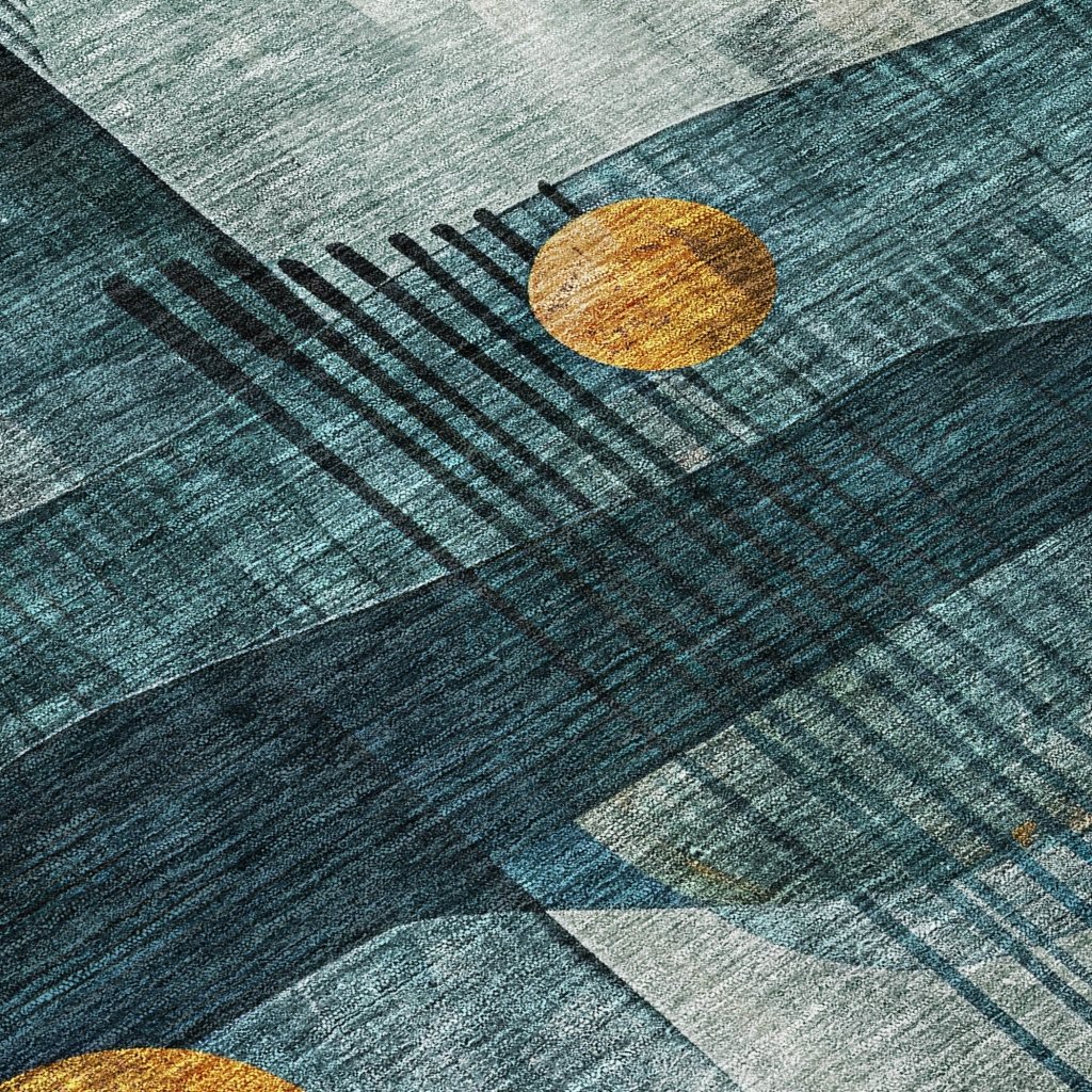 LOOMLAN Rugs Aza Teal Washable Indoor-Outdoor Rug