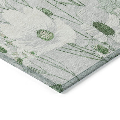 LOOMLAN Rugs Azaleth Green Washable Indoor-Outdoor Rug