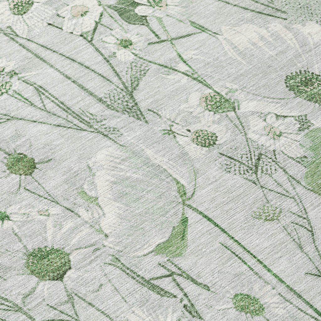 LOOMLAN Rugs Azaleth Green Washable Indoor-Outdoor Rug