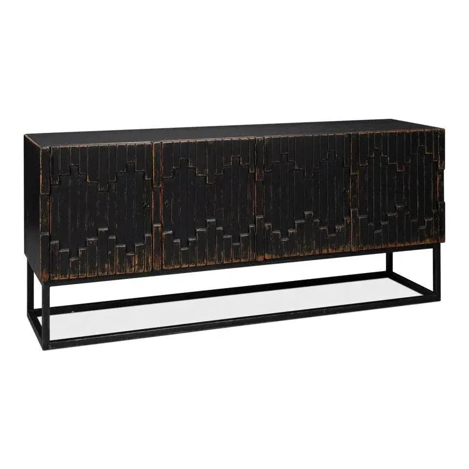 Aztec Black Sideboard Black Buffet for Dining Room - LOOMLAN - Sarreid - Sideboards