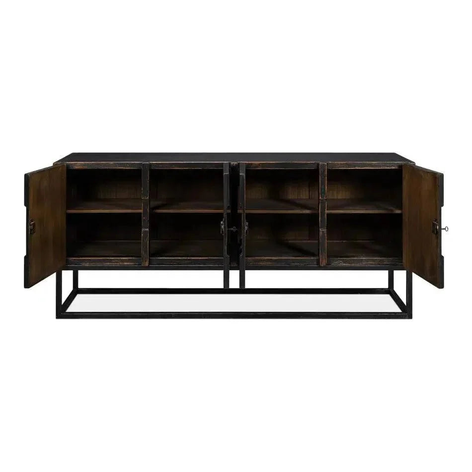 Aztec Black Sideboard Black Buffet for Dining Room - LOOMLAN - Sarreid - Sideboards
