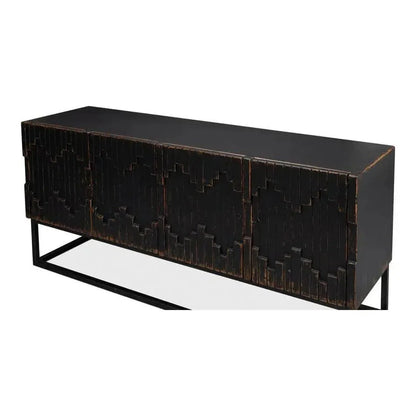 Aztec Black Sideboard Black Buffet for Dining Room - LOOMLAN - Sarreid - Sideboards