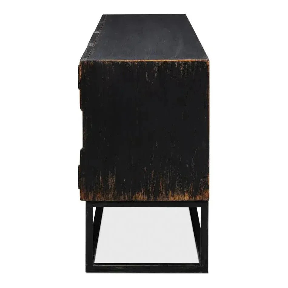 Aztec Black Sideboard Black Buffet for Dining Room - LOOMLAN - Sarreid - Sideboards