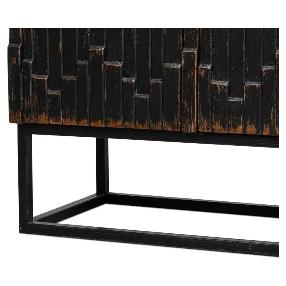Aztec Black Sideboard Black Buffet for Dining Room - LOOMLAN - Sarreid - Sideboards