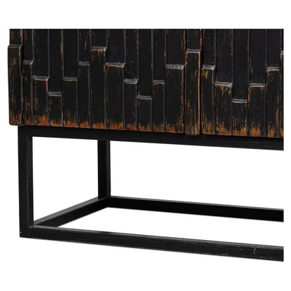 Aztec Black Sideboard Black Buffet for Dining Room - LOOMLAN - Sarreid - Sideboards