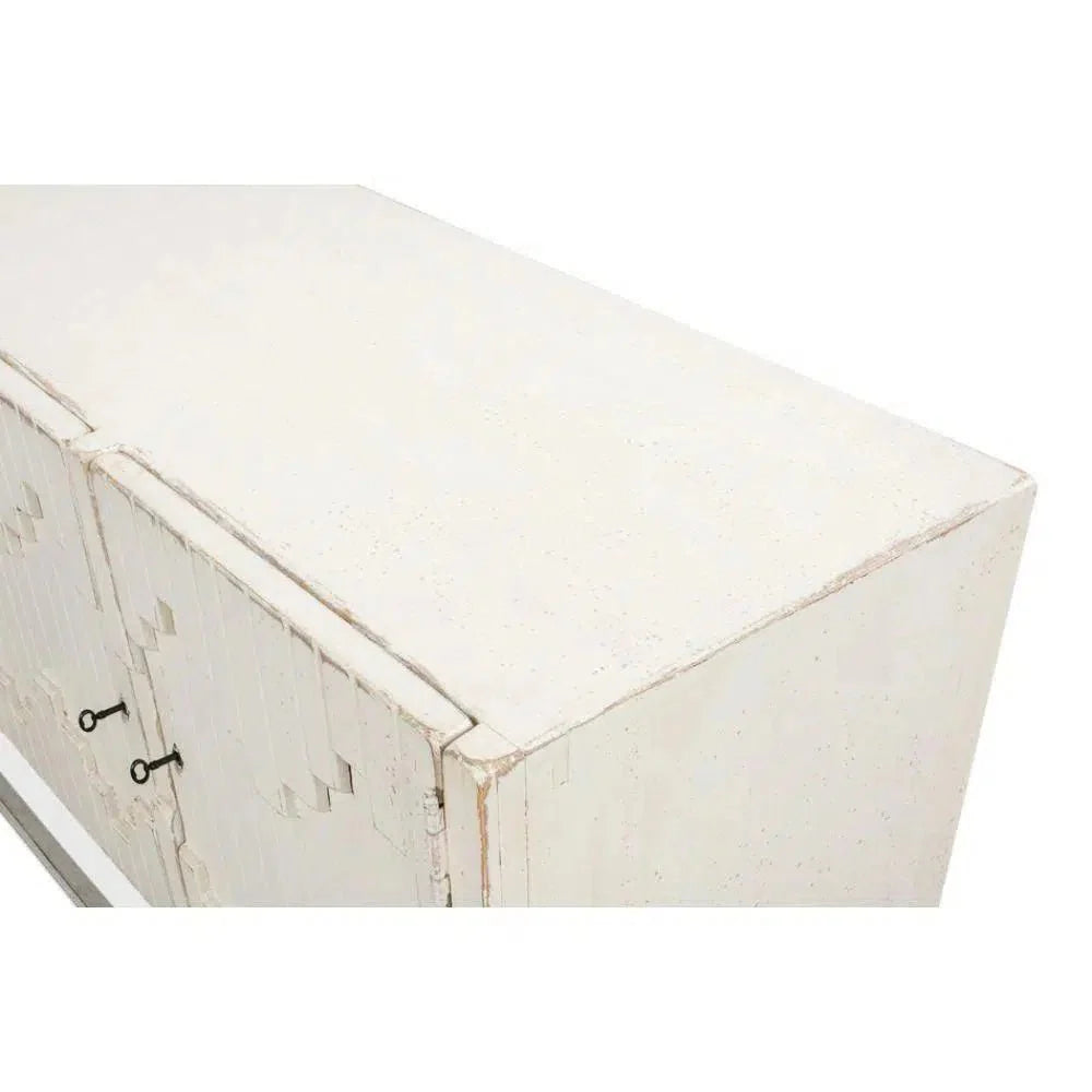 Aztec White Sideboard Black Buffet for Dining Room - LOOMLAN - Sarreid - Sideboards