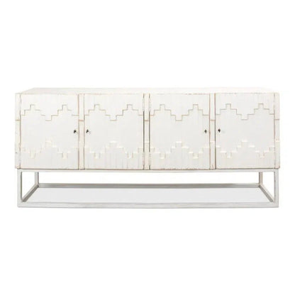Aztec White Sideboard Black Buffet for Dining Room - LOOMLAN - Sarreid - Sideboards