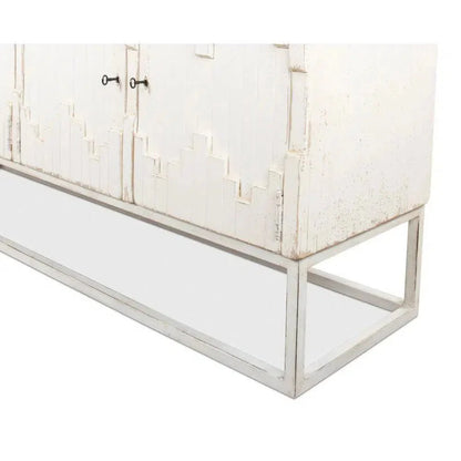 Aztec White Sideboard Black Buffet for Dining Room - LOOMLAN - Sarreid - Sideboards