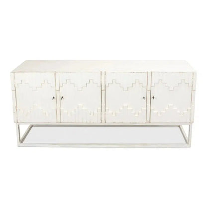 Aztec White Sideboard Black Buffet for Dining Room - LOOMLAN - Sarreid - Sideboards