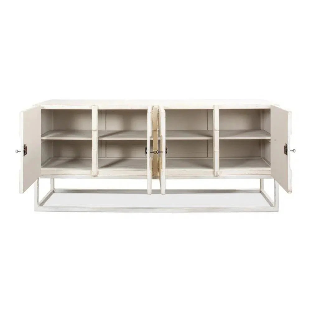 Aztec White Sideboard Black Buffet for Dining Room - LOOMLAN - Sarreid - Sideboards