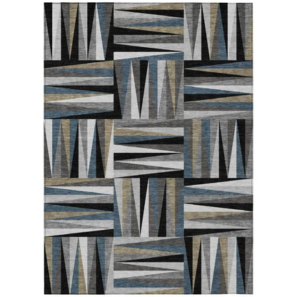LOOMLAN Rugs Azura Black Washable Indoor-Outdoor Rug