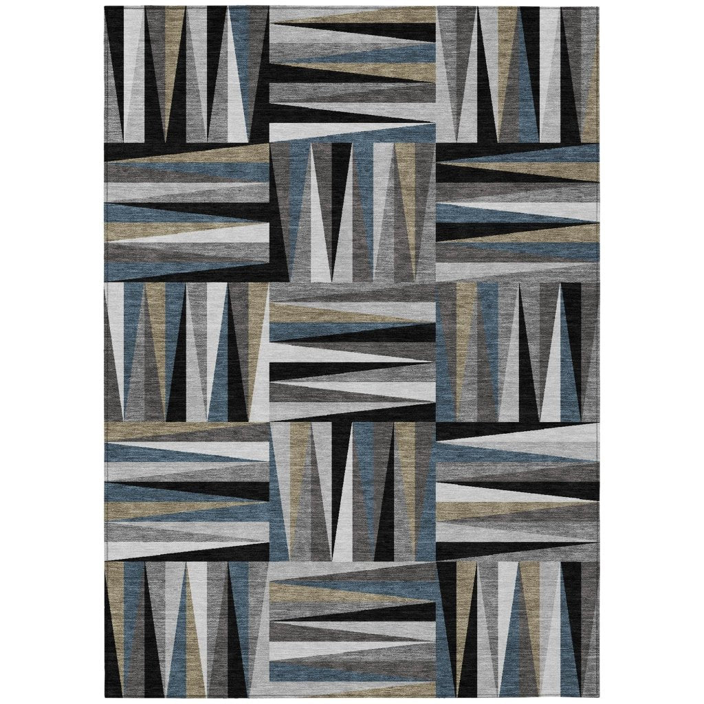 LOOMLAN Rugs Azura Black Washable Indoor-Outdoor Rug