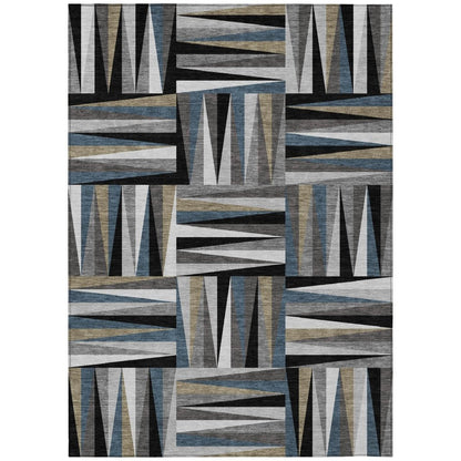 LOOMLAN Rugs Azura Black Washable Indoor-Outdoor Rug
