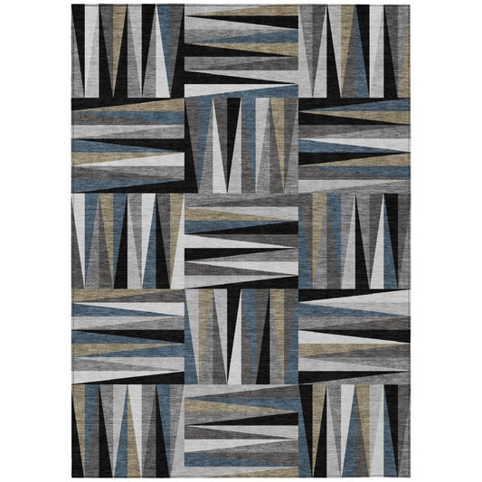 LOOMLAN Rugs Azura Black Washable Indoor-Outdoor Rug