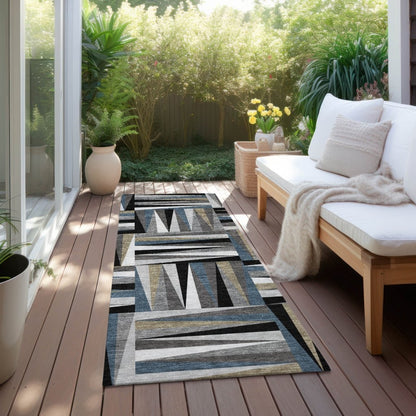 LOOMLAN Rugs Azura Black Washable Indoor-Outdoor Rug
