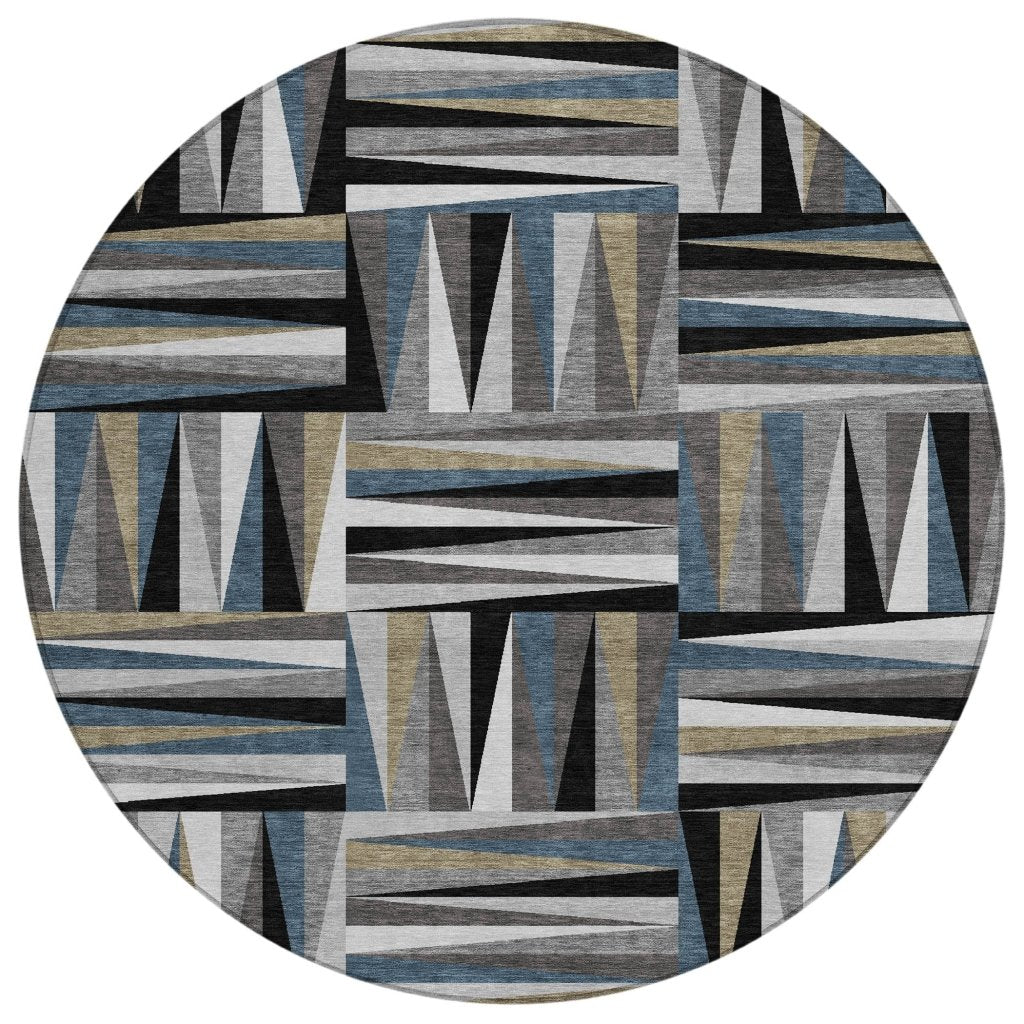 LOOMLAN Rugs Azura Black Washable Indoor-Outdoor Rug