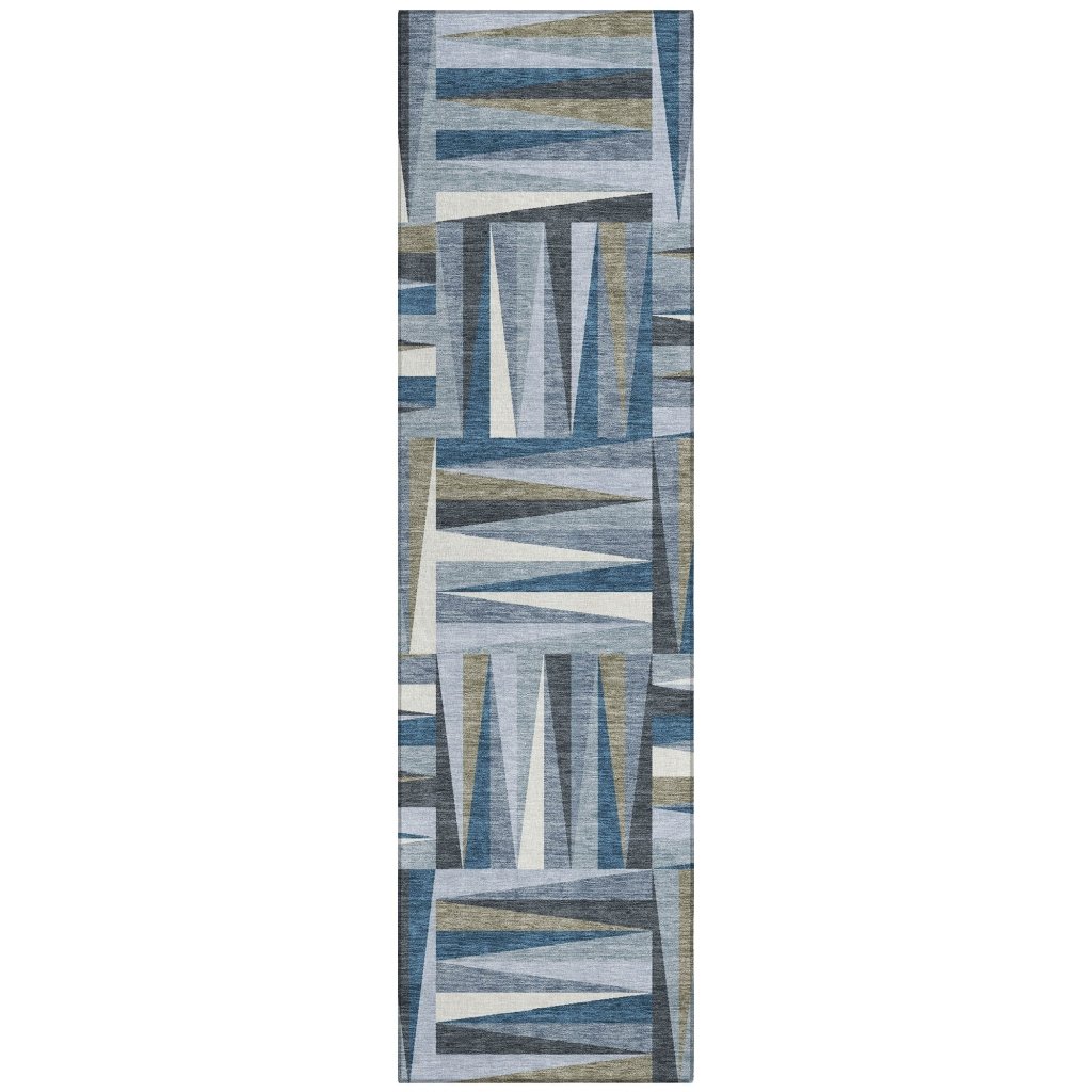 LOOMLAN Rugs Azura Blue Washable Indoor-Outdoor Rug