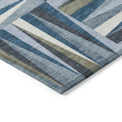 LOOMLAN Rugs Azura Blue Washable Indoor-Outdoor Rug