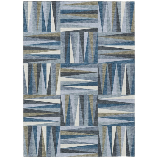 LOOMLAN Rugs Azura Blue Washable Indoor-Outdoor Rug